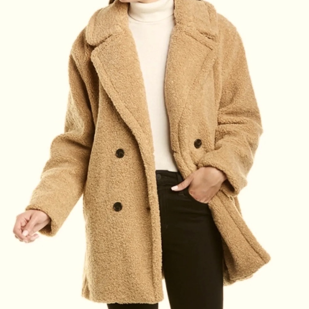 KENSIE
Faux Fur Double Breasted Teddy Coat Small